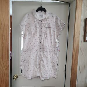 New White Flowered Cargo Boiler Short Romper Women's XXXL